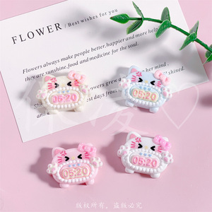 Dibujos animados creativos <span class=keywords><strong>520</strong></span> gato DIY resina accesorios crema pegamento joyería horquilla cuerda teléfono funda para Navidad - Product Image 2