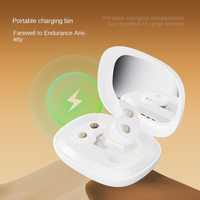 Ensemble de masseur oculaire rechargeable : lumière rouge, 3 niveaux de micro-courant pour le traitement des cernes, miroir et étui de chargement