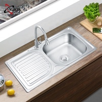 YUDA nouveau Design meilleure vente évier de cuisine à cuvette unique Type moderne 304 évier de cuisine en acier inoxydable avec plateau