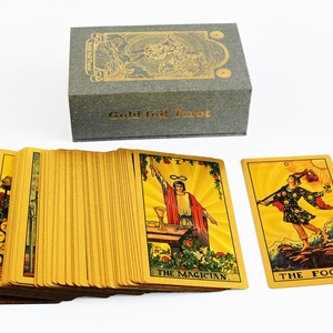 Commercio all'ingrosso della fabbrica di alta qualità stampa lamina d'oro tarocchi di disegno personalizzato bordo oro che timbra oracolo giochi di carte - Product Image 1