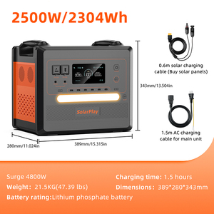 Station d'alimentation portable haute capacité avec batterie LiFePO4, générateur solaire pour voiture, onde sinusoïdale pure, pour usage domestique, extérieur et d'urgence (US/EU) - Product Image 6