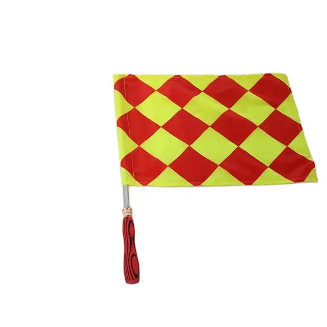 מוצר קידום מכירות פוליאסטר אלקטרוני דגל שופט כדורגל יד מנופפת שופט מסלול דגלים מוט דגל להארכה