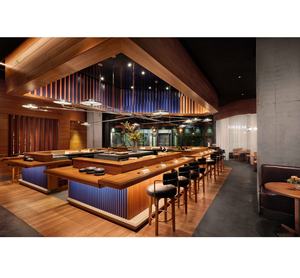 Restaurante japonés <span class=keywords><strong>Bar</strong></span> Mostrador <span class=keywords><strong>Ramen</strong></span> Restaurante Diseño interior Barra de <span class=keywords><strong>sushi</strong></span> de madera Decoración - Product Image 1