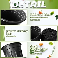 OJYUDD 60 Pack 1 Galon Pot Plastik Lembut Tebal Ringan dengan Desain Lubang untuk Menyemai Bibit Bunga