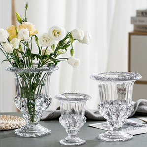 M-V01 petit Vase de fleurs en verre romain transparent, Vase de fleurs artificielles pour la décoration de Table de mariage - Product Image 4