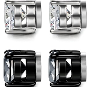 MECYLIFE Mode Acier Inoxydable Plaqué Or Clip Magnétique d'<span class=keywords><strong>Oreille</strong></span> Labret Plat Zircon Boucle d'<span class=keywords><strong>Oreille</strong></span> Puce Bijou sans Perçage - Product Image 3