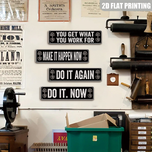 Obtienes lo <span class=keywords><strong>que</strong></span> <span class=keywords><strong>te</strong></span> esfuerzas por conseguir, Letrero Metálico Vintage, Decoración de Pared con Motivación para el Gimnasio - Product Image 5
