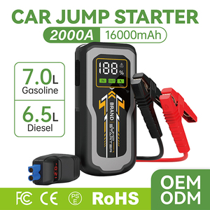 12V 2000A Arrancador de batería de coche con luz LED Paquete de batería de iones de litio Motocicleta Boost 16000mAh - Product Image 2