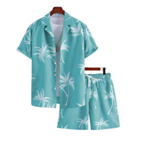 Ensemble décontracté d'été neuf pour homme, style européen et américain, en tricot à séchage rapide, avec chemise à col et short assorti, vente en gros sur mesure