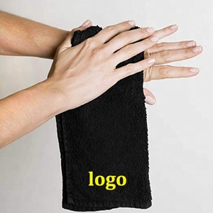 Peluquería de microfibra negra Mano Peluquería Baño Bordado Logotipo personalizado Spa Toalla facial Salón de belleza - Product Image 2