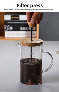 High Quality 400ml 800ml Borosilicate Glass French Press <b>Coffee</b> Maker with Stainless Steel <b>Filter</b> Mesh for Green Tea Milk Making - Product Image 3