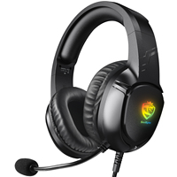 Casque de jeu circum-auriculaire avec éclairage monochrome, haut-parleurs à armature équilibrée, AAC pour PS5, PS4, Switch, PC, Esport, aide auditive, DJ