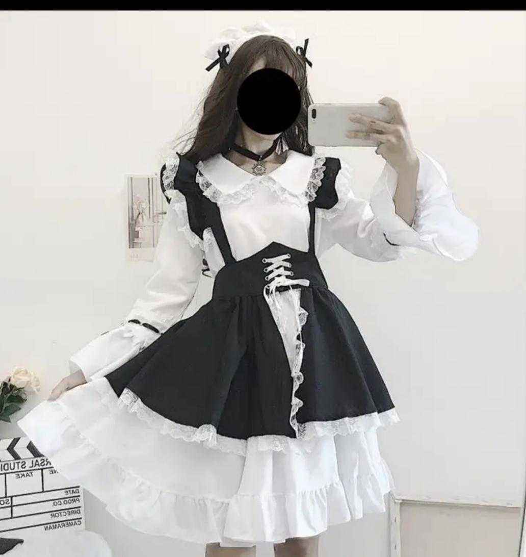 Fantasia de Maid Japonesa em Preto e Branco para Cosplay Lolita, image size:1032x1092