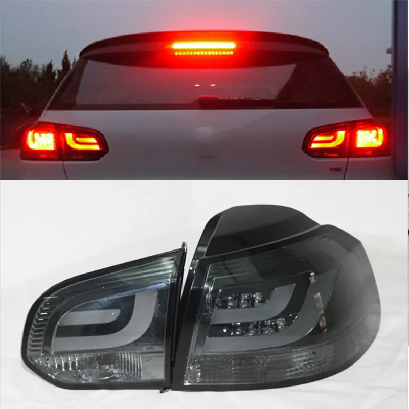 1 Set 2009-2012 jahr For VW For Golf 6 MK6 LED Tail Lamp Taillights Smoke Cover Chrome Housing