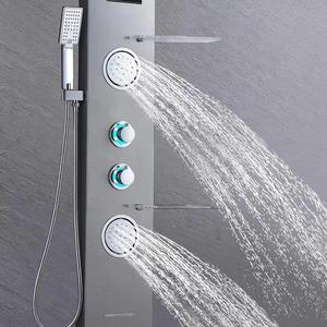 Colonne de douche murale en acier inoxydable avec jets de massage et cascade pour salle de bain - Product Image 6