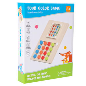 CPC CE EN71 Montessori bebé madera 2 jugadores juego de batalla madera deslizante Arco Iris caminar ajedrez Color a juego rompecabezas juegos de mesa - Product Image 6