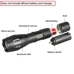 Outdoor Adjustable Focus Portable Handheld 6W Rechargeable LED Tactical Flashlight Aluminum Water Resistant 5 <b>Light</b> - Product Image 2