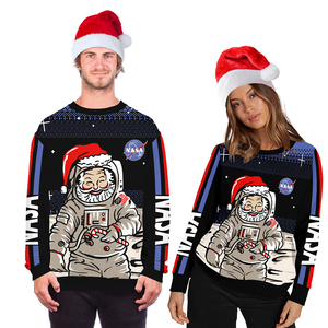 De alta calidad cómodo animal patrón de algodón de Navidad <span class=keywords><strong>hombre</strong></span> y mujer sudaderas con capucha - Product Image 1