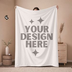 Manta de Franela Gruesa y Suave Personalizable con Diseño Personalizado Disponible, Ligera y Cálida para Sofá Cama - Product Image 1