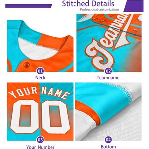 Maillot de baseball personnalisé à dégradé, numéros brodés, anti-humidité, unisexe, pour équipe adulte - Product Image 3
