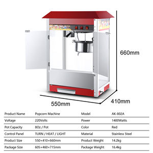 Nouveau <span class=keywords><strong>prix</strong></span> d'usine, machine à popcorn électrique automatique en acier inoxydable, chariot de vente ambulante, haute productivité, 1400W - Product Image 5