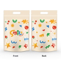 Sacs d'emballage autoportants refermables en PET+PE motif flocon de neige, design dessin animé, pour pâtisseries, snacks, bonbons, chips de pommes de terre, chewing-gum