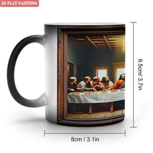 Christmas Birthday Gift Mug 11oz <b>Ceramic</b> Frosted Black Heat Sensitive Color Changing <b>Cup</b> - Product Image 1