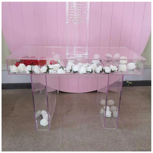 Luxury Flower <strong>Table</strong> <strong>Clear</strong> Transparent Acrylic Ghost <strong>Table</strong> for Wedding Party - Product Image 6