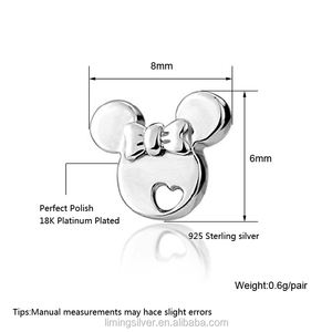 EC04 Boucles d'oreilles souris en argent sterling pour femme et fille Boîte cadeau Boucles d'oreilles Noël 2019 - Product Image 2