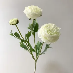 Fleur artificielle en soie de haute qualité, Ranunculus à 3 têtes, fleur décorative <span class=keywords><strong>pour</strong></span> <span class=keywords><strong>la</strong></span> maison, mariage, <span class=keywords><strong>fête</strong></span>, rose poudré - Product Image 5