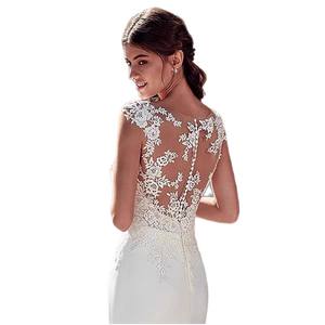 ชุดแต่งงานทรงเมอร์เมดสุดหรูหรา ประดับด้วยลูกไม้สไตล์วินเทจ คลาสสิก ทรงเจ้าหญิง กระโปรงยาวลายดอกไม้ ชุดเจ้าสาวแฟชั่นทันสมัย - Product Image 6