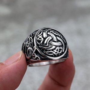 Stainless Steel Men's <b>Ring</b> <b>Celtic</b> Knot Design Hip Hop Style Gift Jewelry - Product Image 2