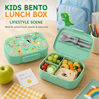 Boîte à lunch scolaire pour la rentrée des classes, boîte bento étanche à trois compartiments en matériau de qualité alimentaire pour enfants, idéale pour l'export.