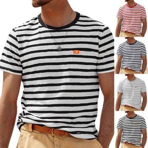 2025 summer new hot sale men's short-sleeved fashion casual striped top men's round neck <b>T</b>-<b>shirt</b> <b>spot</b> - Product Image 2