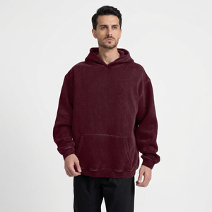 Sudadera con capucha para hombre, 350g, de lujo, de alto gramaje, lavada, con efecto ácido, mezcla de algodón 2026 - Product Image 1
