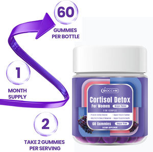 Suppléments de cortisol pour femmes et hommes-Gommes détox avec Ashwagandha, magnésium, L-théanine pour l'équilibre hormonal, la concentration, le calme - Product Image 1