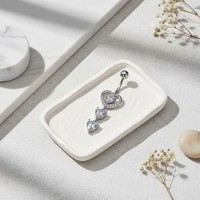 Bijou d'oreille en acier chirurgical HGC 316L avec zircon pour nombril