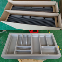 Organisateur de tiroirs de cuisine en ABS plateaux à couverts gris en plastique dans les armoires de cuisine porte-couverts plateau de rangement pour ustensiles