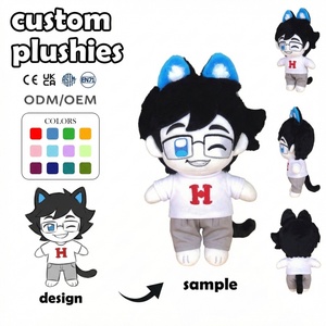 Produttore di Peluche Personalizzati, Design <span class=keywords><strong>Anime</strong></span> <span class=keywords><strong>Gatto</strong></span> Ragazzo con Occhiali, Giocattoli e Bambole in Peluche su Misura - Product Image 1