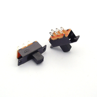 Interrupteur à bascule SS22F25G7, 2 positions, 6 broches, avec poignée à trou fixe, hauteur 7 mm, DPDT 2P2T, interrupteur coulissant à montage sur panneau