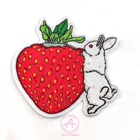 Écusson de broderie Merrow découpé au laser pour motif animal de lapin Écusson de broderie de conception personnalisée Accessoire pour chapeau