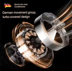 Sèche-cheveux ionique pliable à piles pour la maison, la salle de bain et l'hôtel, 3 vitesses réglables, séchage rapide, 1300W, noir dégradé - Product Image 4