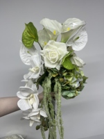Fleurs artificielles de lys calla en soie véritable de haute qualité, faites à la main, blanc et rose, pour la décoration de mariage et de la maison