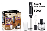 Mixeur plongeant portable 4 en 1, acier inoxydable, hachoir à viande, presse-agrumes électrique, batteur à œufs, mousseur à lait, mixeurs