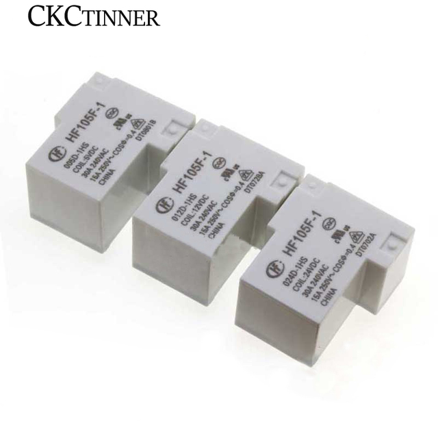 Relay HF/JQX-105F-1- 005D 012D 024D-1HS DC5V 12V 24V Normally Open 30A