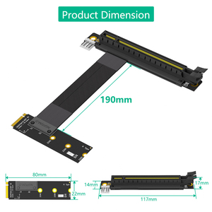 <span class=keywords><strong>M</strong></span>.2 NGFF密钥<span class=keywords><strong>M</strong></span>至PCI-e 16x显卡Riser适配器卡，Nvme至PCI-e PCI-Express 16X延长线 (右方向) - Product Image 4