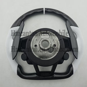 Accesorios Interiores para Automóviles Más Populares, Volante de Cuero con Fibra de Carbono y Botón de Encendido, Compatible con Audi R8 - Product Image 2