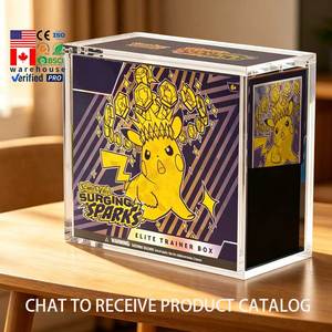 Boîte de présentation en acrylique personnalisée ETB, fermeture magnétique robuste 5/8 mm, résistance aux UV, boîte Elite Trainer pour collection de cartes Pokémon - Product Image 1