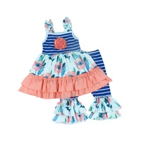 Vêtements pour bébé fille, pantalon en coton à volants, robe à volants, robe à pois décontractée, ensembles de 2 pièces, tenues d'été pour filles, boutique