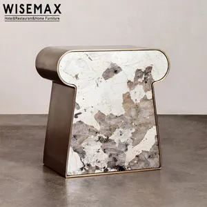 WISEMAX ריהוט יוקרה סלון ריהוט בית תפאורה שיש טבעי קפה שולחן סט calacatta שיש ספה סוף שולחן סט